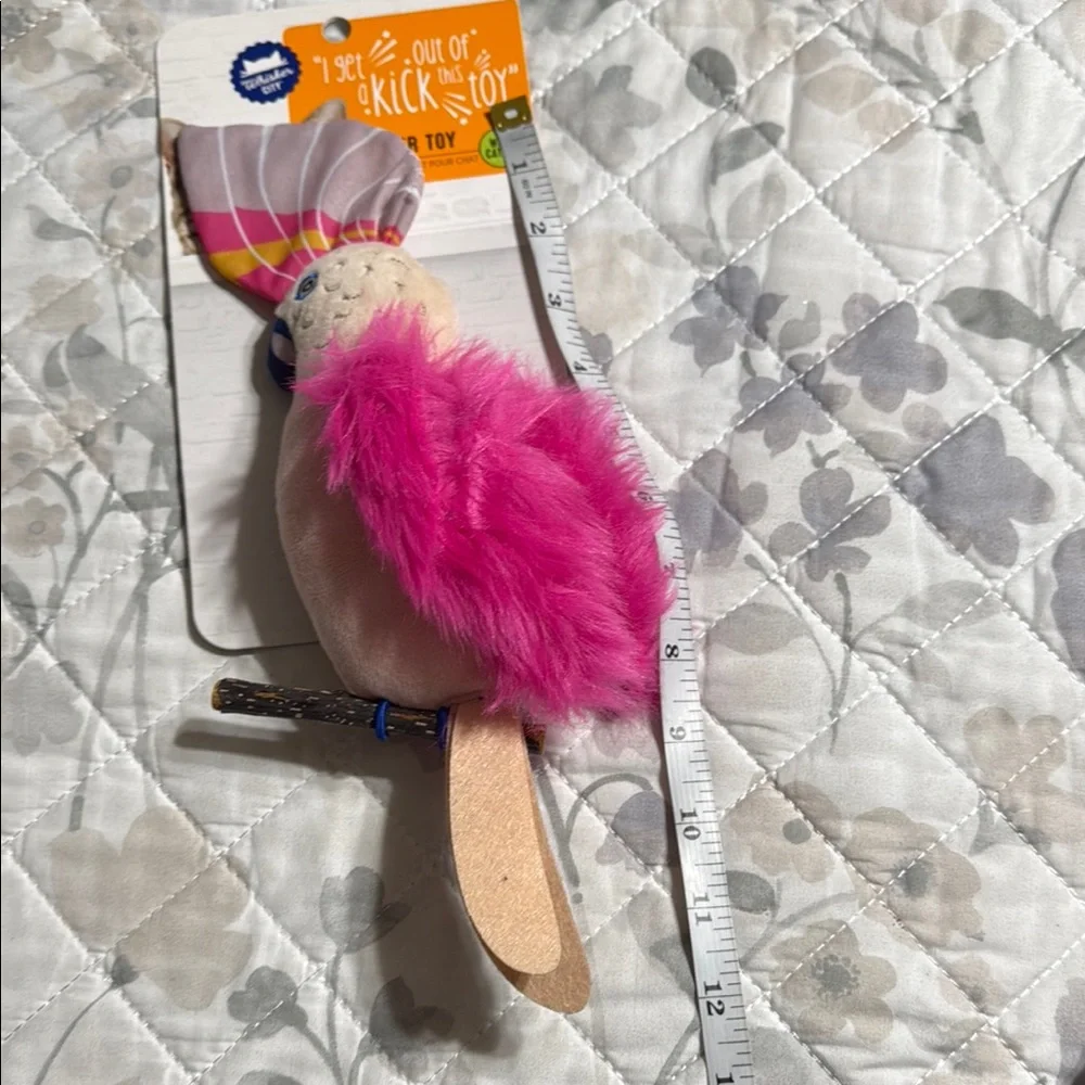 Pink and Beige Bird Cat Toy